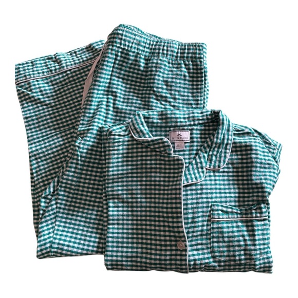 Petite Plume Other - Petite Plume Green gingham plaid pj set 100% cotton